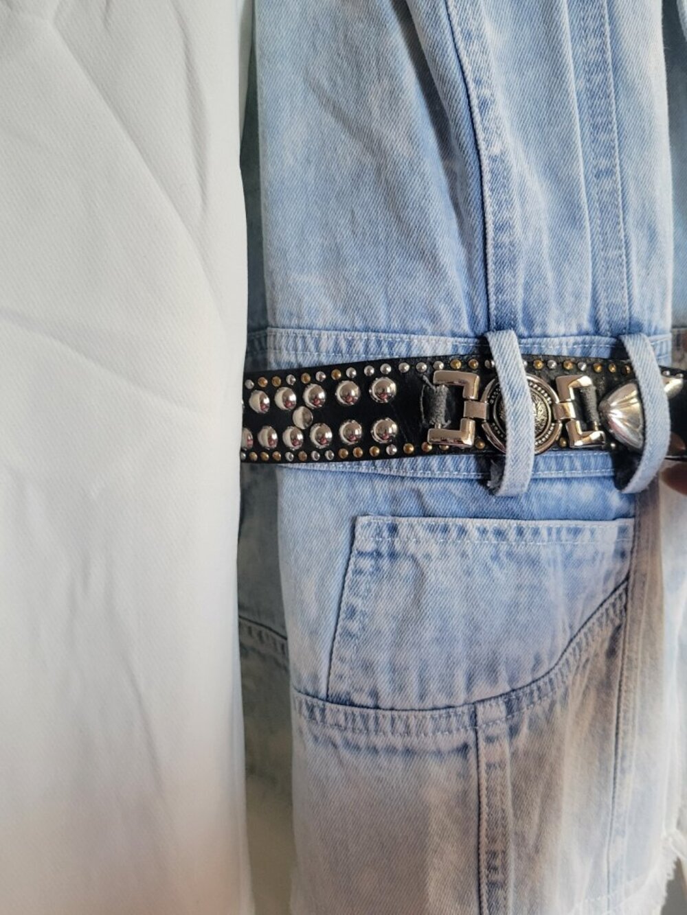 L'atiste by Amy White Women’s Denim Vest Overlay Frayed Hem Jacket - Picture 9 of 16
